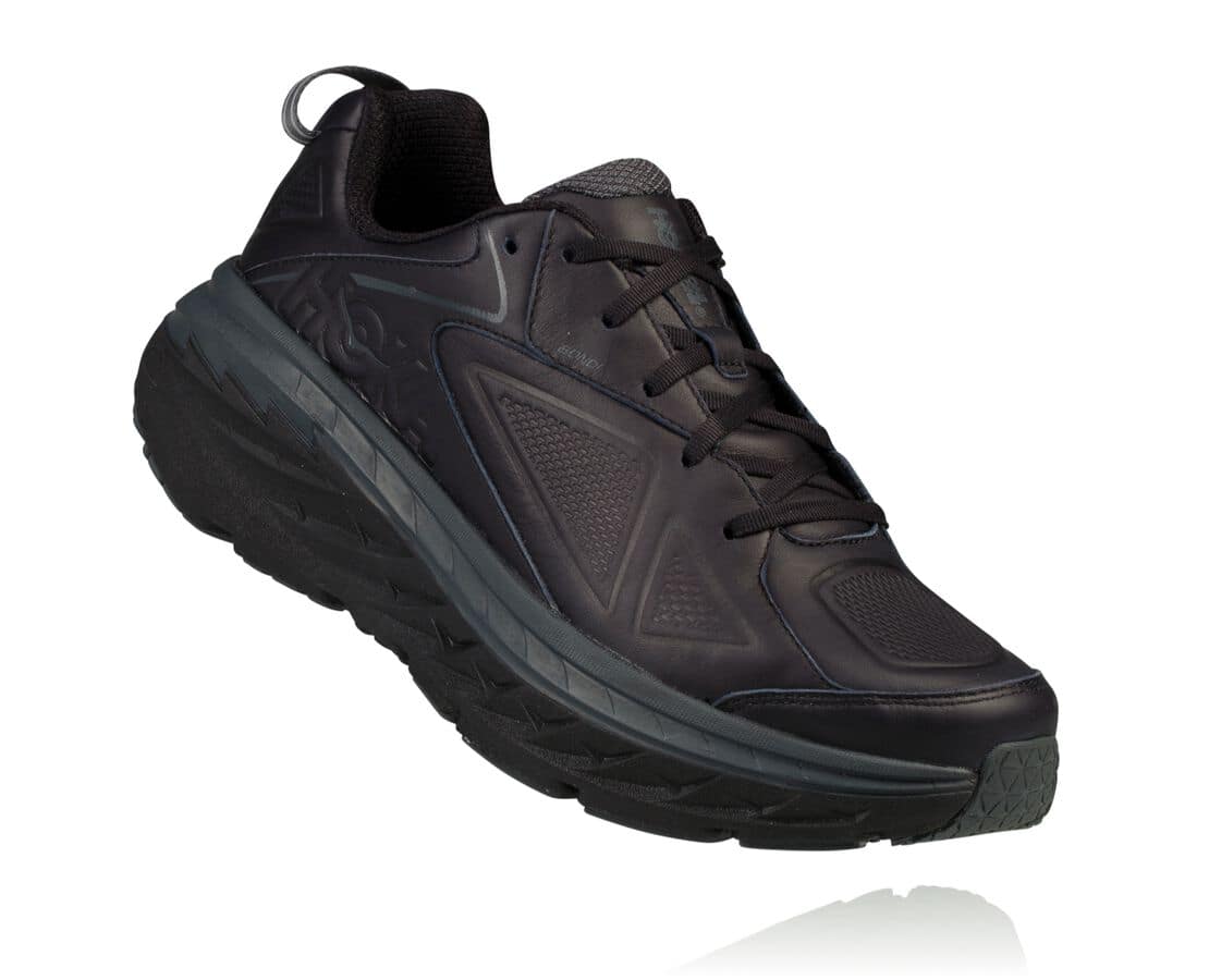 Hoka One One Bondi Leather Philippines - Women's Road Running Shoes - Black | FV9706135